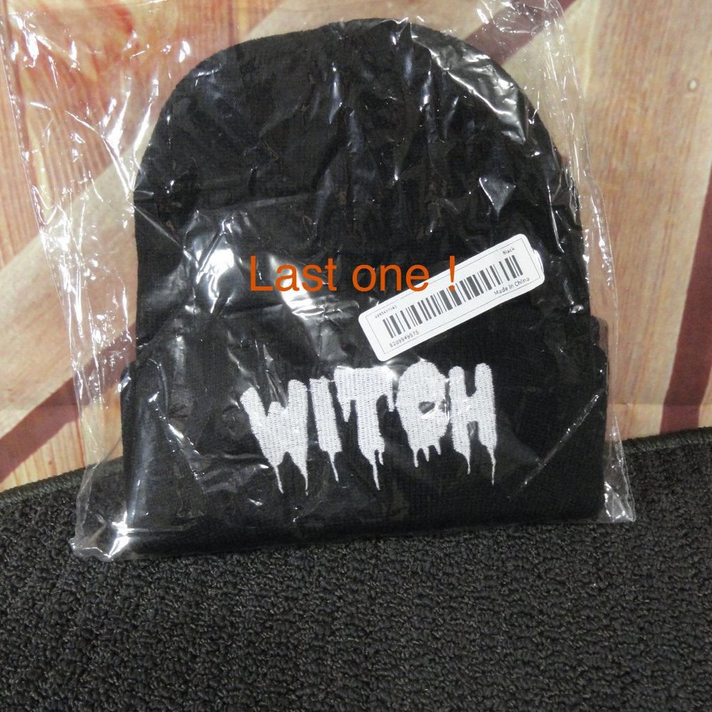 Witch Embroidered knit beanie~Nwot~Soft warm~Cute~LAST ONE!